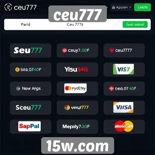Opções de pagamento disponíveis no ceu777